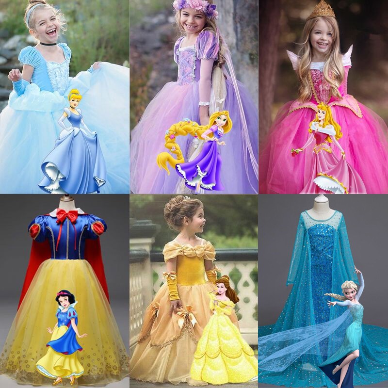 Meninas vestidas de store princesas