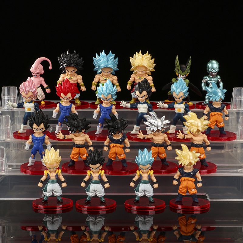 21/16pcs/set Coleção de bonecos de ação Dragon Ball Anime boneco action figure Super Saiyan Son Goku / Frieza / super saiyan Goku / Vegeta Colorless