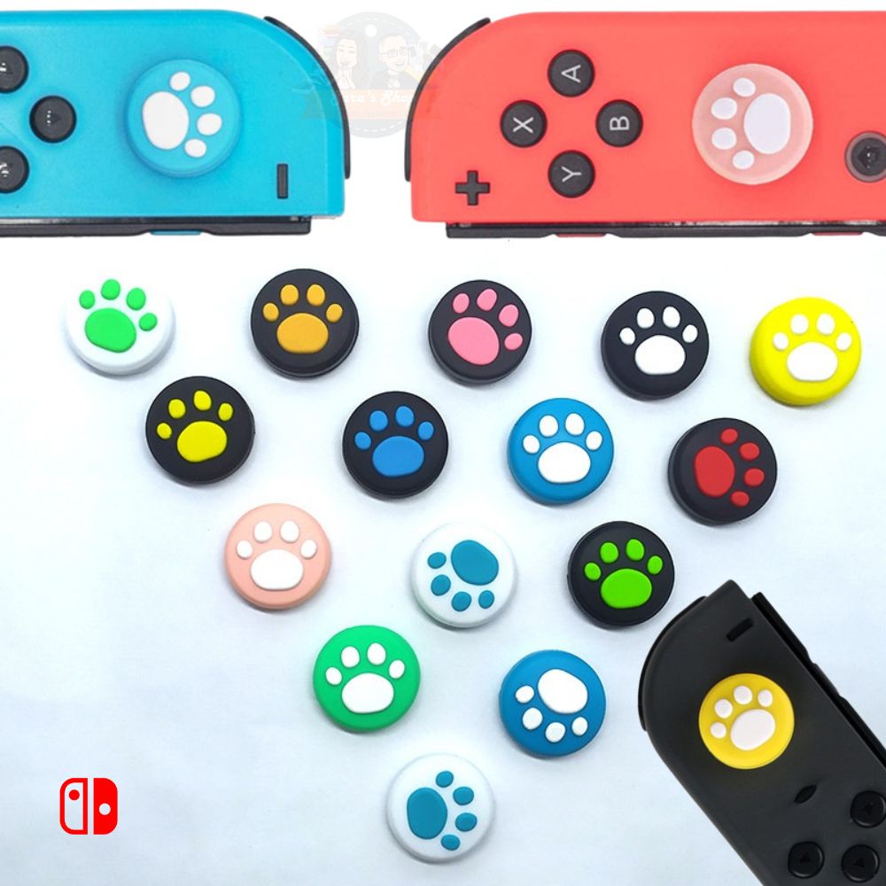 Par de Grip para Analógico de Joy-Con Nintendo Switch - Pegada de Gato
