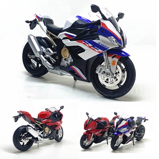 preto)1:12 BMW S1000rr Racing Motos Simulação Modelo de