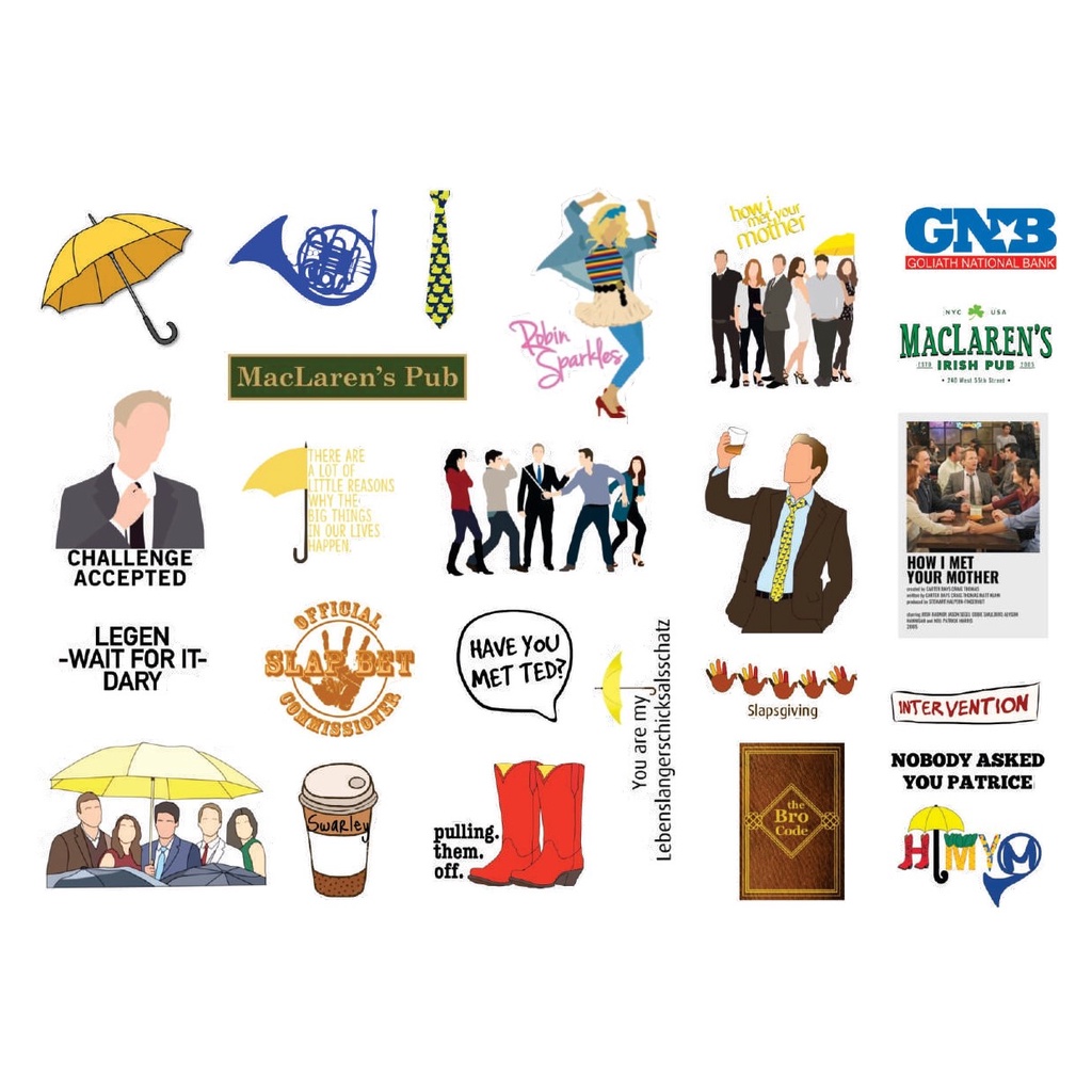 HOW I MET YOUR MOTHER CARTELA DE ADESIVOS ou sem recorte