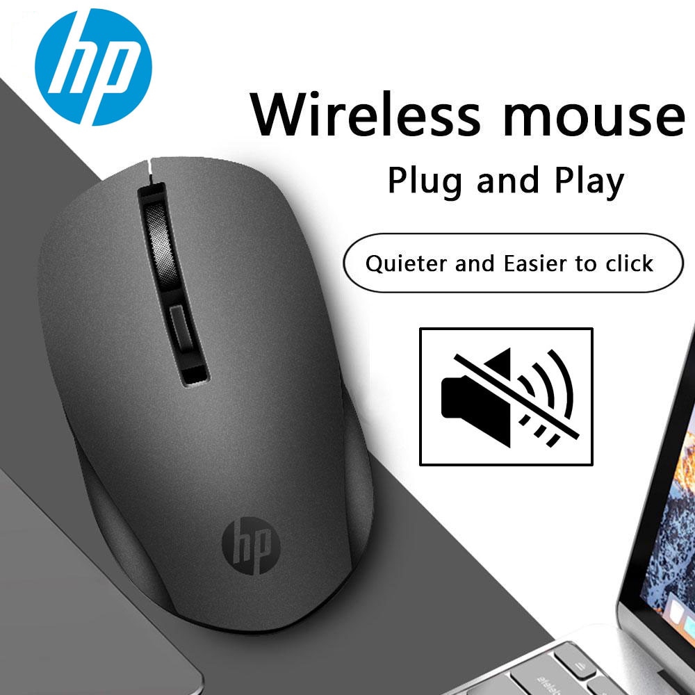 Mouse Sem Fio HP Silencioso 1600dpi Ergonômico 2.4G Para Computador