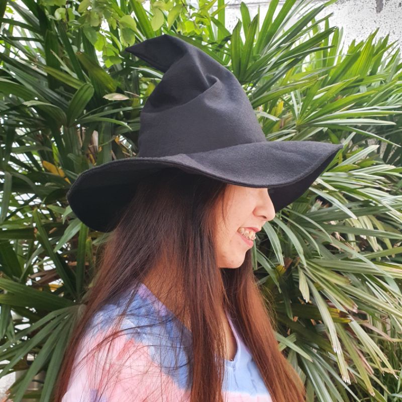 Chapéu de bruxa de Halloween, chapéu de bruxa de feltro feito à mão chapéu  de bruxa ajustável adereços de cosplay chapéu de bruxa fantasia de  Halloween para baile de máscaras e uso
