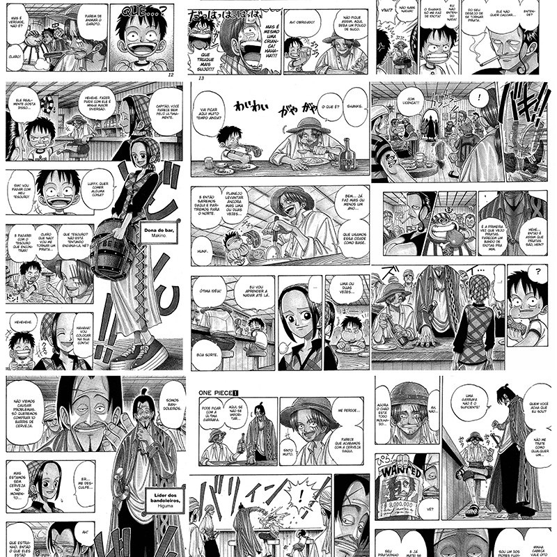 Papel De Parede Adesivo Lavável Quarto Mangá One Piece Anime 1mx40cm