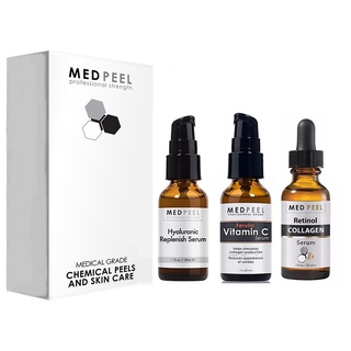 Vitamina C + Ácido Hialurônico + Retinol 5% com Colágeno Medpeel Trio 30ml Importado