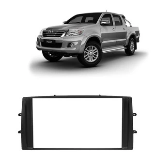 Moldura 2 Din - Toyota Hilux 2012, Exceto versão básica - Japonês / Chinês - Preto