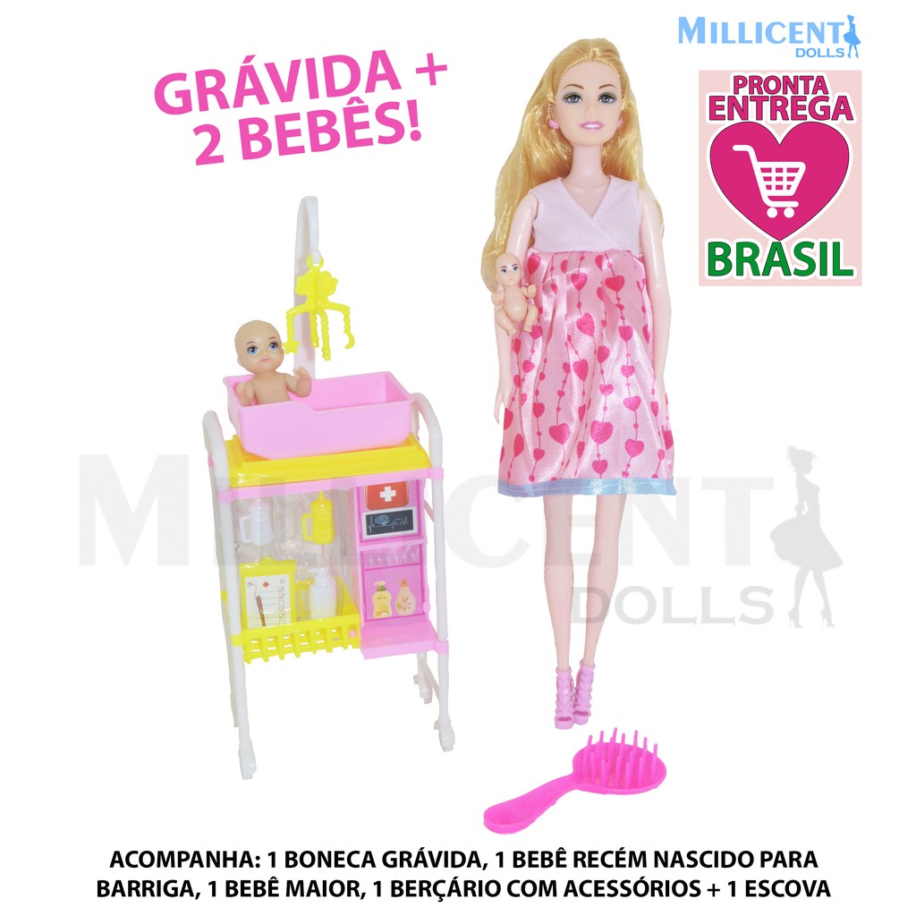 Corpo articulado Grávida com bebê para Boneca Barbie