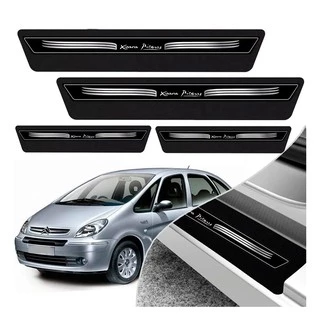 Kit 8 Peças Soleira Adesivo Porta Citroen Xsara Picasso 01 2002 2003 2004 2005 2006 2007 2008 2009 2010 2011 2012 -preto