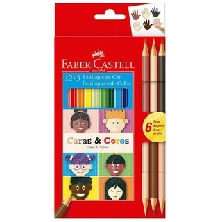 Lápis De Cor Da Faber Castell - Caras e Cores 12 + 6 Cores Tons De Pele