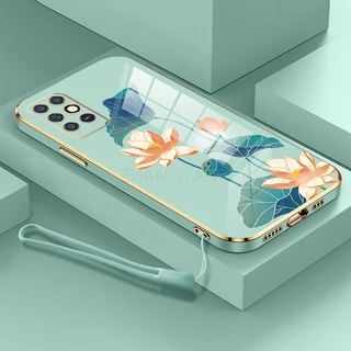 Caixa infinix Nota 8 10 note 10 pro Capa De Celular Galvanizada silikon Macia Retrolótus kasus ponsel mengirim Cordão