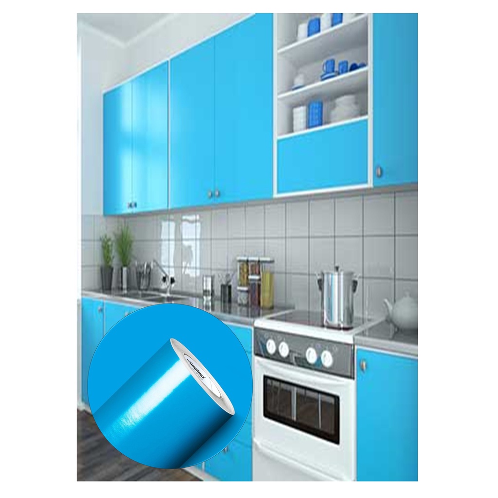 Adesivo Azul Claro para envelopar Armario Cozinha 50cm X 2m | Shopee Brasil