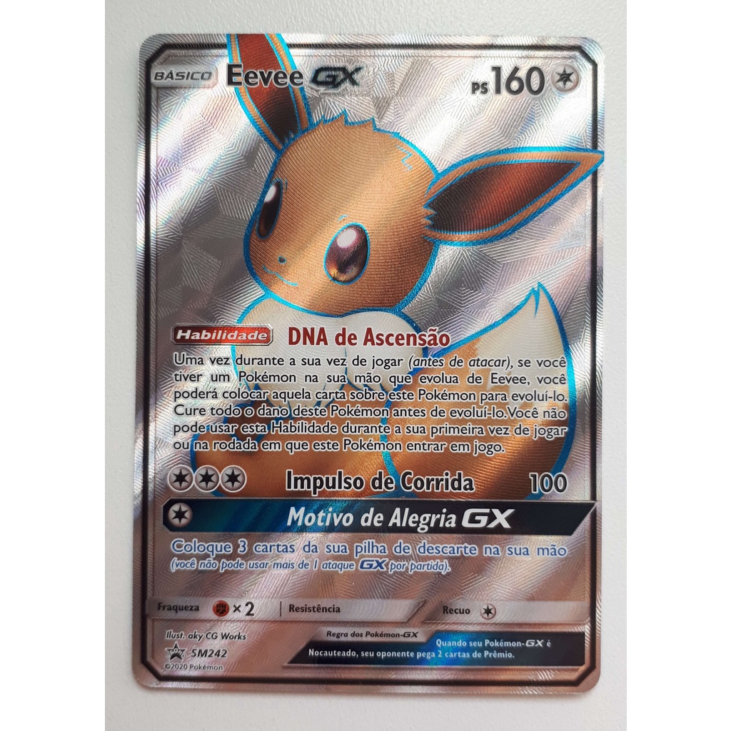 9 Cartas Pokemon Originais Eevee Incluindo Gx + Brindes