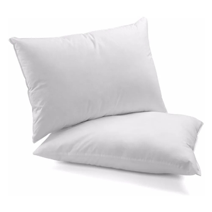 Kit Com 2 Travesseiros Fibra Mista 65cm x 45cm Antialérgico Antimofo