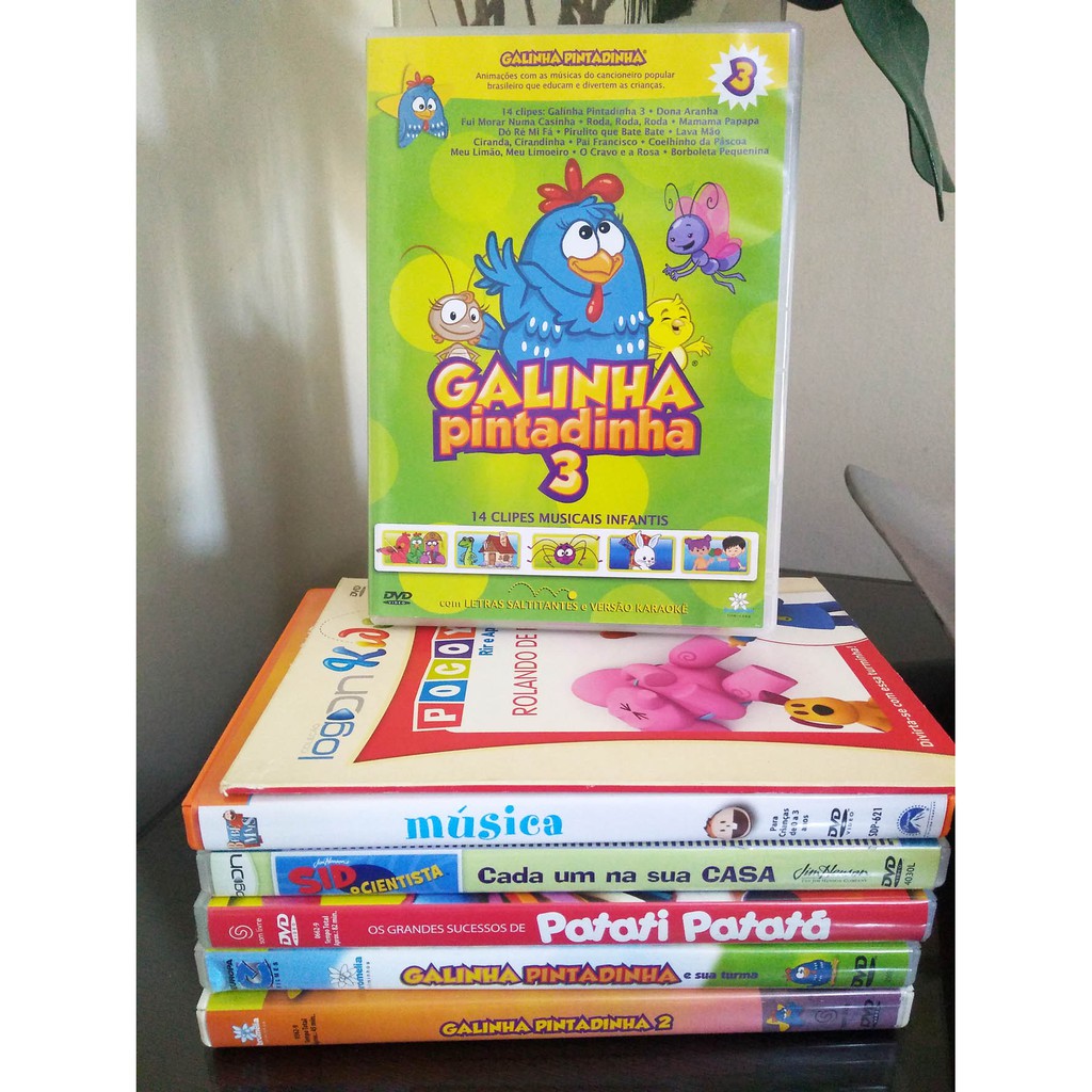 DVDs Infantil - Galinha Pintadinha 1,2 e 3 + outros | Shopee Brasil