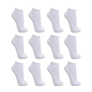 Meias Unisex Kit 12 Pares Soquete Cano Curto 36 A 44 BRANCO
