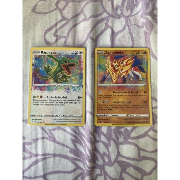 Amazing Rares Rayquaza Zamazenta Voltagem Vivida Pokémon TCG Cards ...