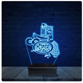 Luminária Led Acrilico Abajur - Restaurante Café da Manhã