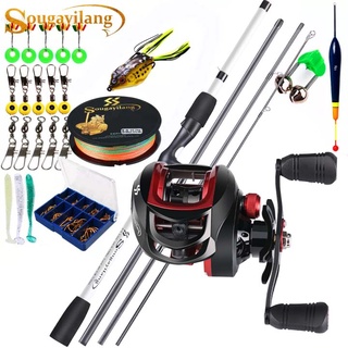 Kit De Pesca Completo Vara de pesca com carretilha Sougayilang 1.98M 18+1bb acessórios Pescaria Tilápia, Tucunare, conjunto 10 Kilos