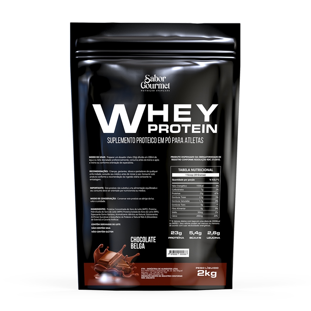 Whey Protein 3w 2Kg Proteína Concentrada Isolada e Hidrolisada