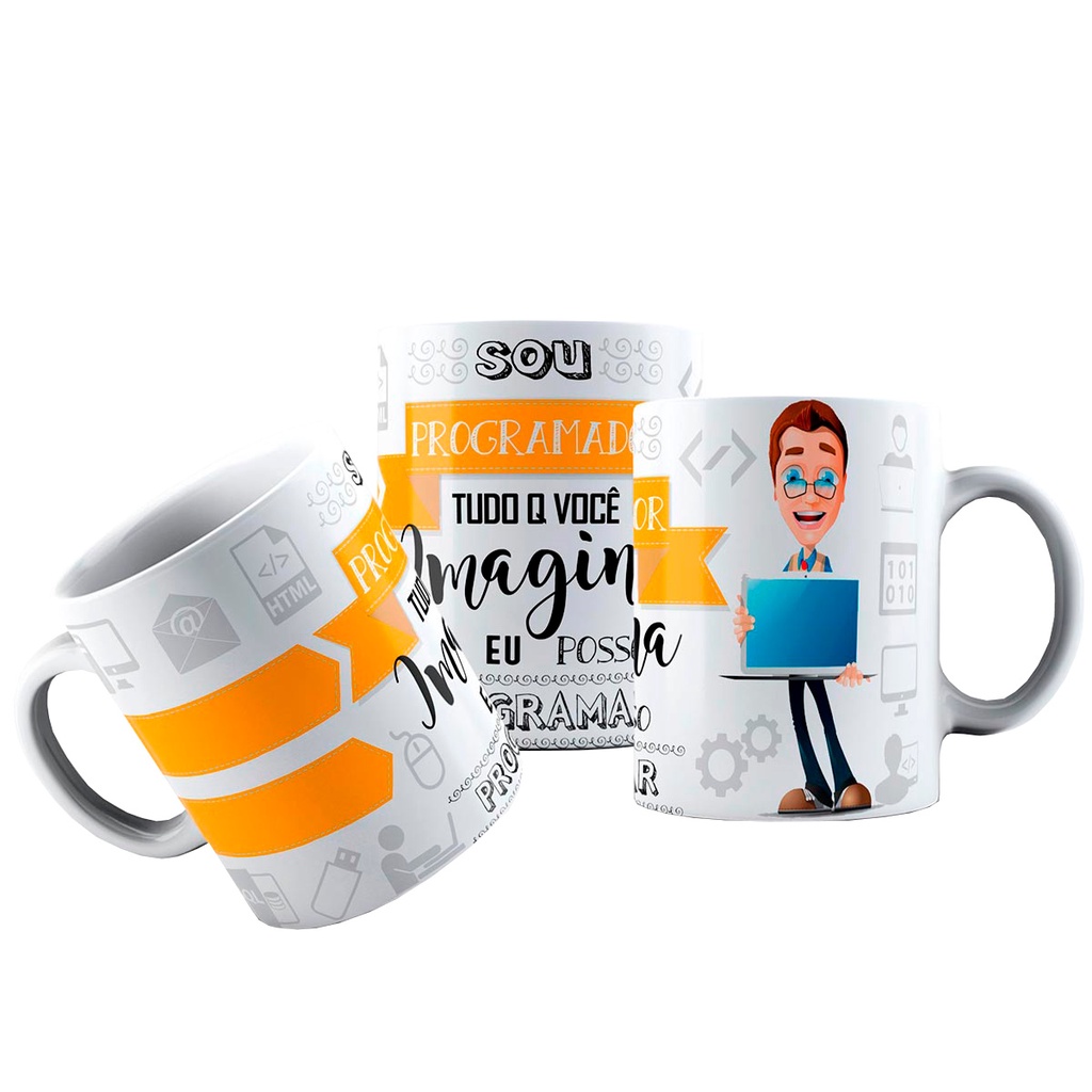 Caneca Cerâmica Programador Desenvolvedor Software | Shopee Brasil