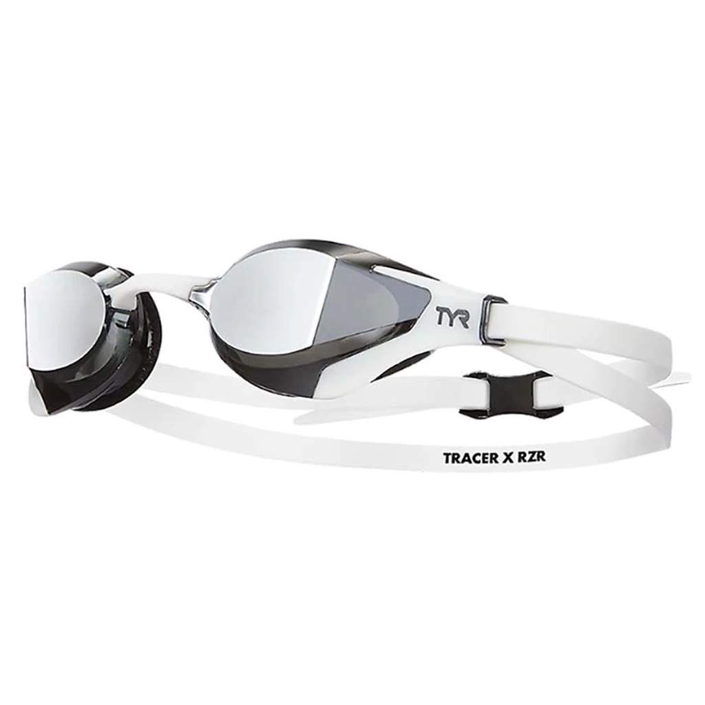 Óculos de Natação Adulto Tracer-X RZR Racing Mirrored TYR Branco/Prata