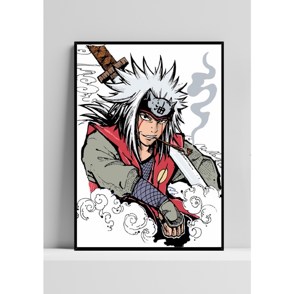 Quadro de mdf poster moldura Anime, Mangá, Naruto, Jiraiya