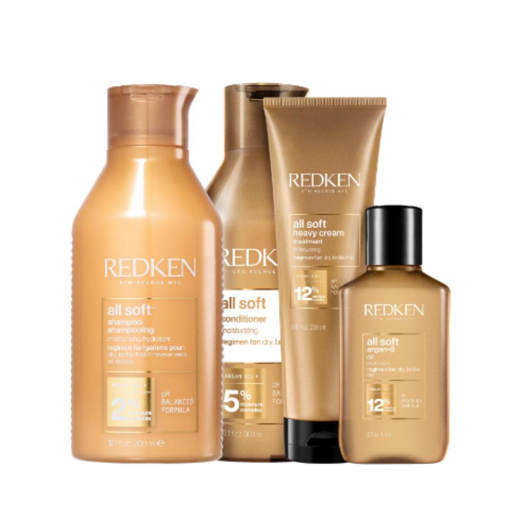 Kit Redken All Soft Sh300ml+cond300ml+masc250ml+serum111ml | Shopee Brasil