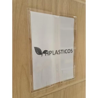 Display Em Acrilico De Parede Porta Folha A4 Com Fita 1 Und