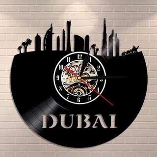 Dubai Cidade - Relógio Disco De Vinil Decoração