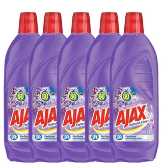 Kit com 5 Limpador Diluível Ajax Festa das Flores Lavanda 1L Cada em Oferta na Shopee