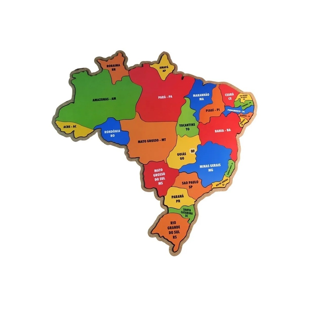 Quebra-cabeça Mapa do Brasil em Regiões - tamanho Pequeno - Pedagógico ...
