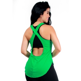 Cropped Fitness Regata Telinha Transparente Blusa Feminina Bravaa