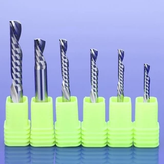 1pçs 3,175/4/5/6mm Fresa Down Cut Carboneto De Tungstênio Durável Flauta Única Cortador De Espiral Fresamento Esquerda Broca Cnc Para Ferramentas De Moinho De Madeira