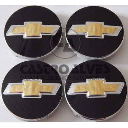 Jogo 04 Calota Tampa Roda Esportiva Scorro S225 GM preto 5,6cm 56mm