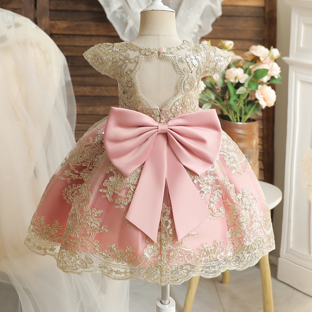 Vestido De Princesa Infantil Feminino Para Batismo (1-5 Anos) | Shopee ...