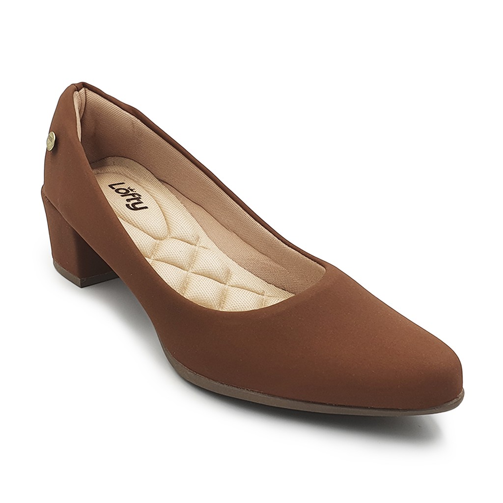 Sapato Scarpin Feminino, Macio, Confort, Salto Baixo, Nobuck - Lofty ...