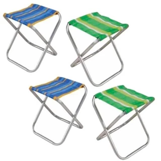 Banqueta de Alumínio Dobrável Praia Pesca Camping Kit com 4 Peças BEL em Oferta na Shopee