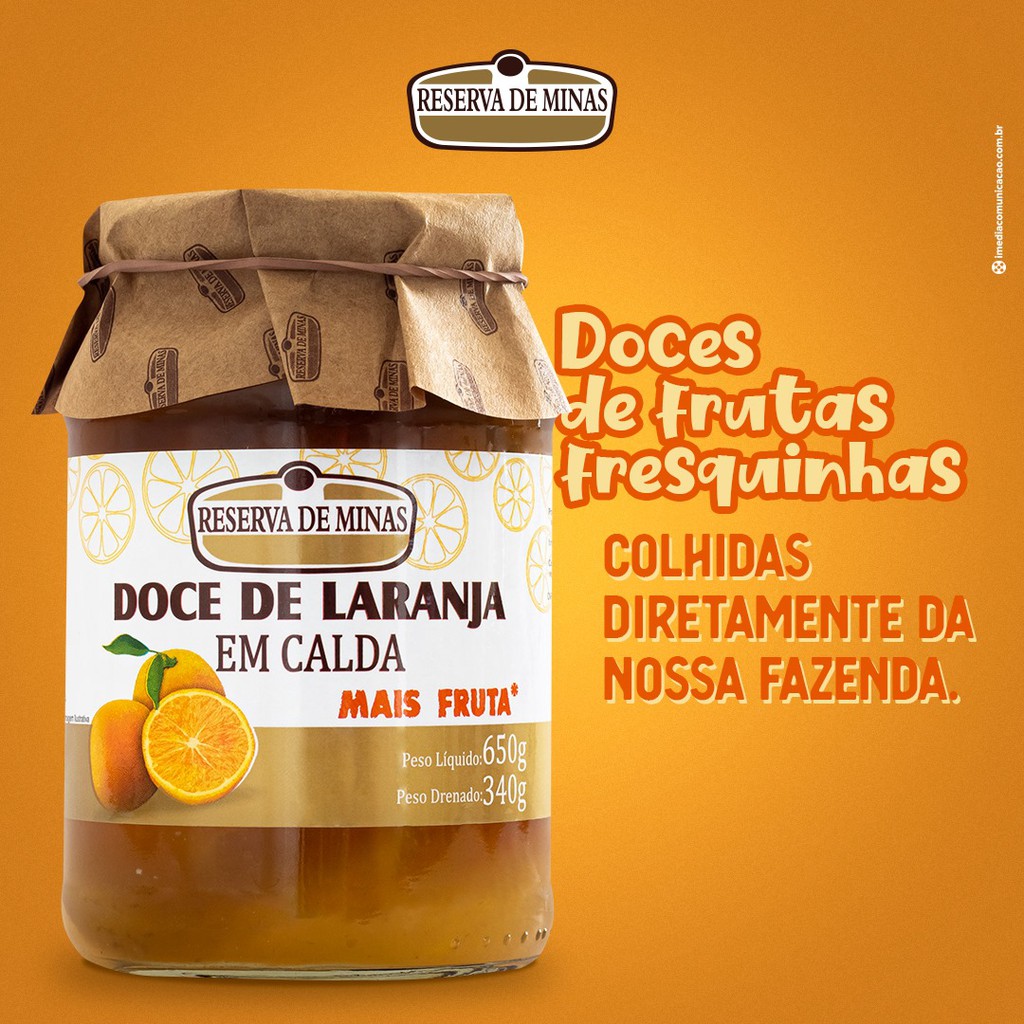 DOCE DE ABÓBORA EM CALDA 650GR - Reserva de Minas