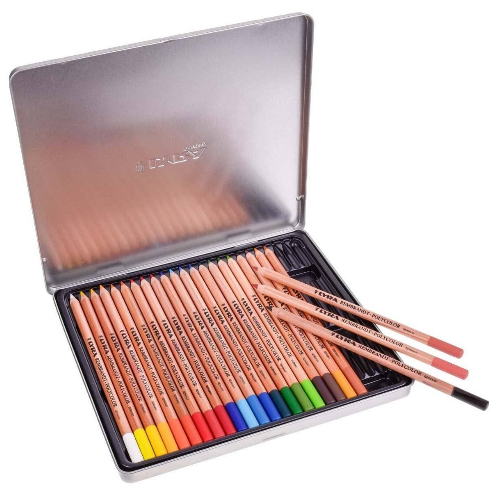 Lápis de Cor Profissional LYRA Rembrandt Polycolor com 24 Cores ...