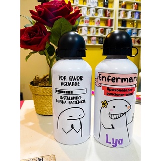 Garrafa Personalizada Flork Frase ou Desenho e Nome