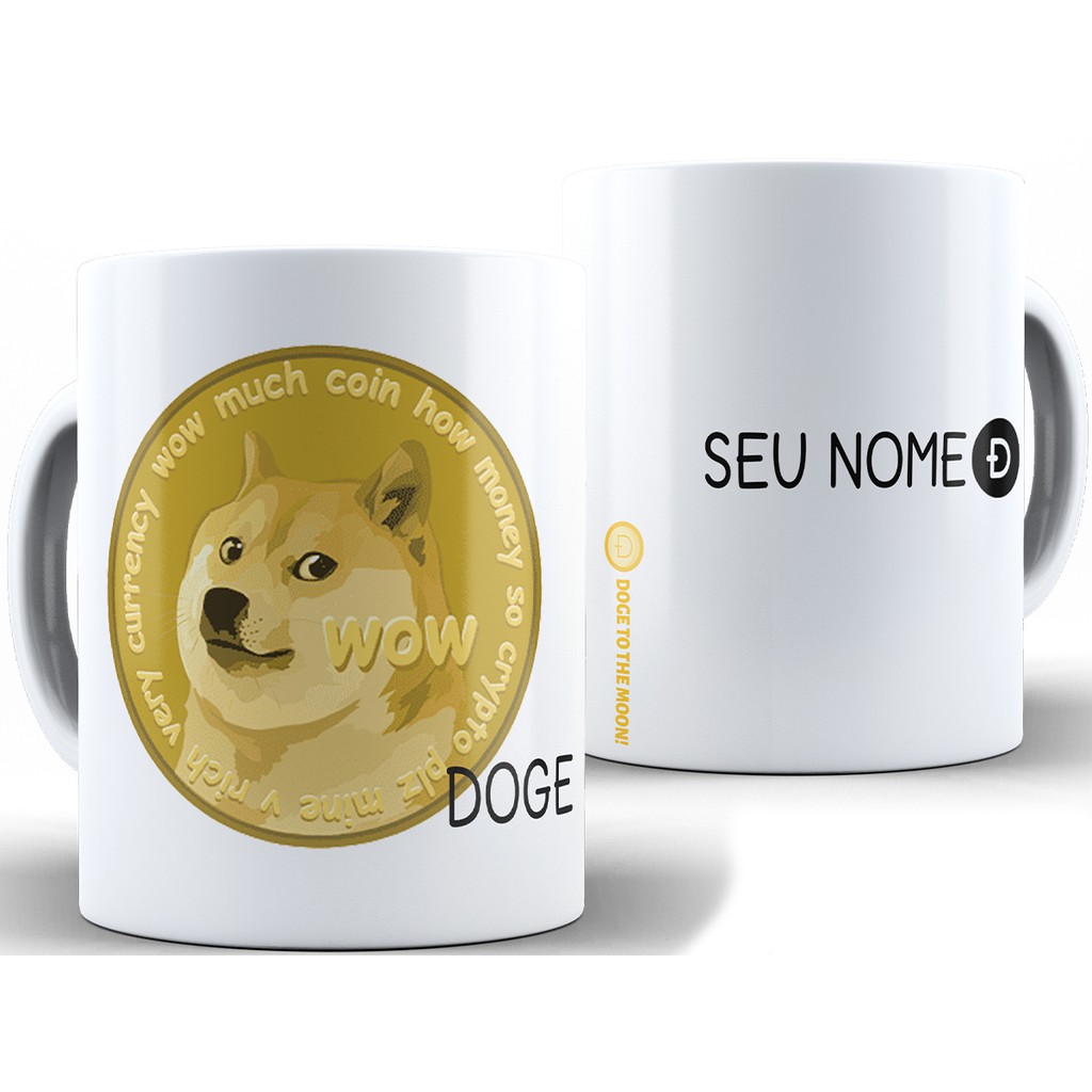 Caneca DogeCoin Personalizada Com Nome + Caixa - Xícara 325ML Porcelana  Super Branca Cerâmica Doge | Shopee Brasil
