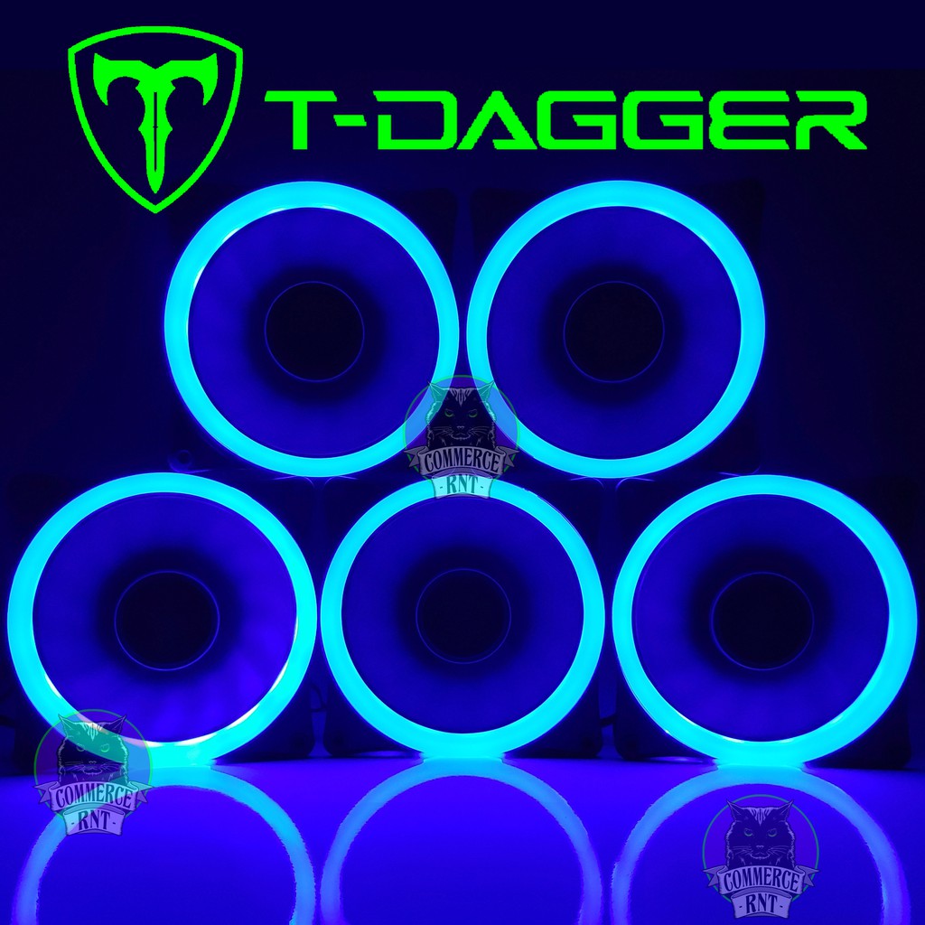 Fan Ventoinha 120mm T-dagger Led Azul Conector 3 Pinos e Molex T-TGF200B Cooler