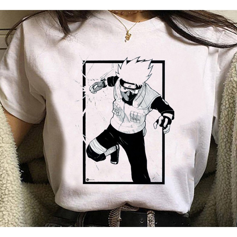 Camiseta Kakashi Sensei Naruto Anime estampa sublimada branco