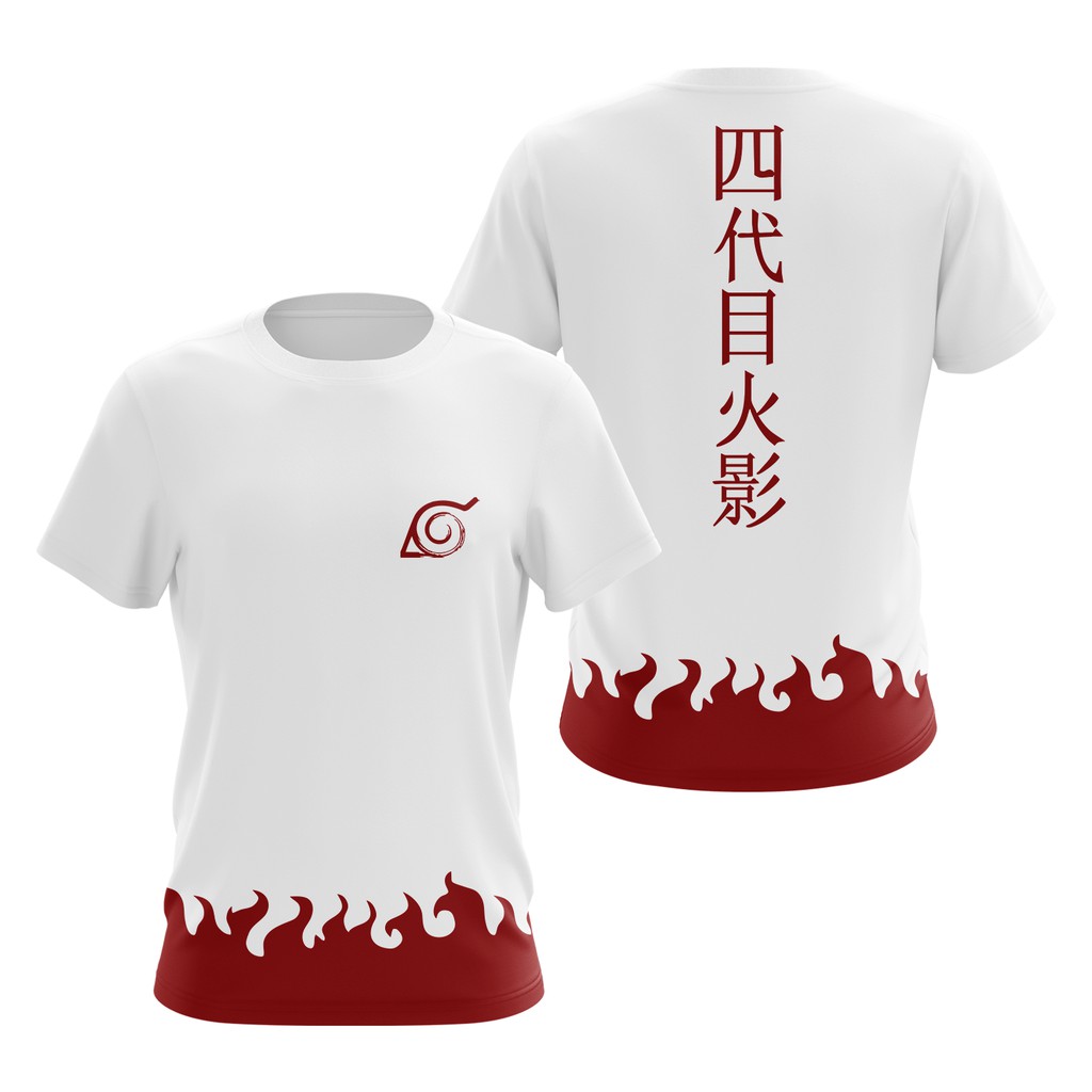 Camiseta Branca Quarto Hokage Minato Anime Naruto Masculina