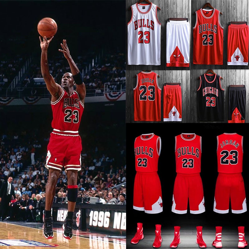 Camisa De Basquetebol 2 Peças/Conjunto Homens NBA Chicago Bulls Michael No . 23 L-5XL