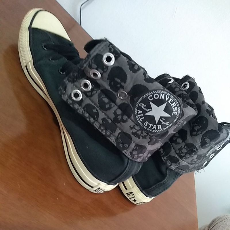 Tenis All Star Cano Baixo Caveira Preto