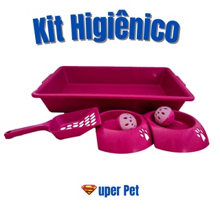Kit Higienico Caixa de Areia Pa Pazinha Coletora 2 Pote Comedouro e Bebedouro 100ml para Gato Gatos e Pet
