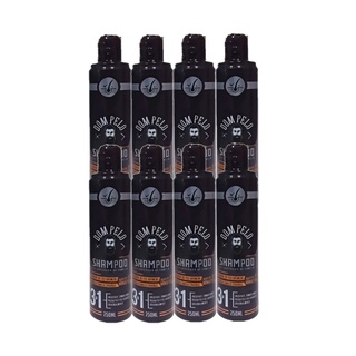 8x Shampoo Escurecedor de Cabelo Unissex 3 em 1 Limpa Condiciona e Escurece Gradualmente Cabelos Brancos 250 ml – Dom Pelo