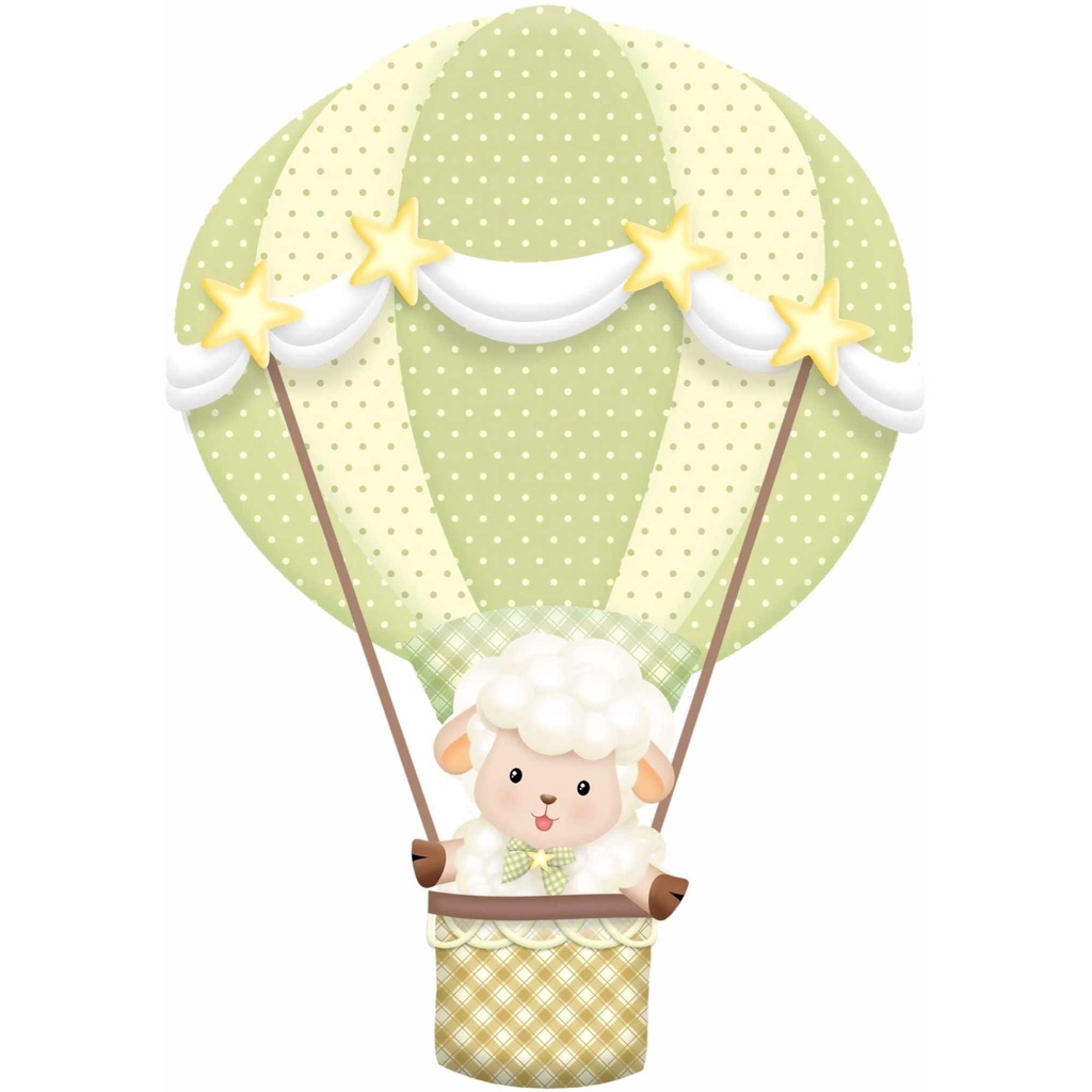 Adesivo Decorativo Infantil Ovelhinha balão verde 40cm