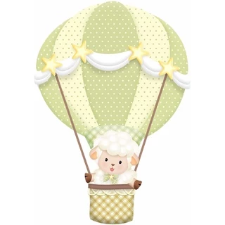 Adesivo Decorativo Infantil Ovelhinha balão verde 40cm